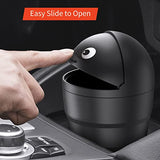 TANTRA Car Trash Can with Lid - Black Trash Bin - Small Size Fits Cup Holder in Console Or Door - Discreet Trash Management for Your Car (Black)