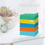 TANTRA Microfiber Towel Cleaning Cloth (40 x 40cms 350gsm) (Tangy Yellow, Frost Orange, Aqua Green, Sea Blue, Blue Sky, 5)