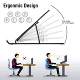 TANTRA Laptop Holder Riser Computer Tablet Stand, 6 Angles Adjustable Aluminum Ergonomic Foldable for Compatible with MacBook, iPad, HP, Dell, Lenovo 10-15.6” (Aluminum Laptop Stand) (Dark Grey)