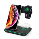 TANTRA Fast Wireless Charger 3in1 Qi Certified 15W Type-C PD Compatible with iWatch SE 654321, AirPods 2 Pro, iPhone Series 1211XXRXS8Samsung Galaxy (No AC Adapter) (3 in 1 Black)