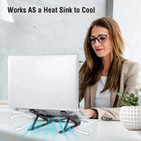 TANTRA Laptop Holder Riser Computer Tablet Stand, 6 Angles Adjustable Aluminum Ergonomic Foldable for Compatible with MacBook, iPad, HP, Dell, Lenovo 10-15.6” (Aluminum Laptop Stand) (Dark Grey)