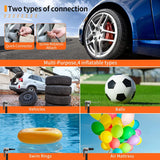 TANTRA MTS-36 Tire Inflator Portable Air Compressor, 12V DC 150PSI Tire Pump with Digital Pressure Gauge and LED Light, Auto Shut Off, Orange