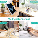 TANTRA Laptop Holder Riser Computer Tablet Stand, 6 Angles Adjustable Aluminum Ergonomic Foldable for Compatible with MacBook, iPad, HP, Dell, Lenovo 10-15.6” (Aluminum Laptop Stand) (Silver)
