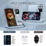 TANTRA Fast Wireless Charger 3in1 Qi Certified 15W Type-C PD Compatible with iWatch SE 654321, AirPods 2 Pro, iPhone Series 1211XXRXS8Samsung Galaxy (No AC Adapter) (3 in 1 Black)