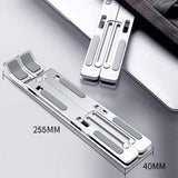 TANTRA Laptop Holder Riser Computer Tablet Stand, 6 Angles Adjustable Aluminum Ergonomic Foldable for Compatible with MacBook, iPad, HP, Dell, Lenovo 10-15.6” (Aluminum Laptop Stand) (Silver)