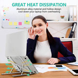 TANTRA Laptop Holder Riser Computer Tablet Stand, 6 Angles Adjustable Aluminum Ergonomic Foldable for Compatible with MacBook, iPad, HP, Dell, Lenovo 10-15.6” (Aluminum Laptop Stand) (Silver)