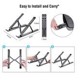 TANTRA Laptop Holder Riser Computer Tablet Stand, 6 Angles Adjustable Aluminum Ergonomic Foldable for Compatible with MacBook, iPad, HP, Dell, Lenovo 10-15.6” (Aluminum Laptop Stand) (Dark Grey)