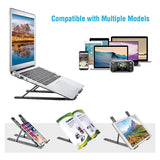 TANTRA Laptop Holder Riser Computer Tablet Stand, 6 Angles Adjustable Aluminum Ergonomic Foldable for Compatible with MacBook, iPad, HP, Dell, Lenovo 10-15.6” (Aluminum Laptop Stand) (Dark Grey)