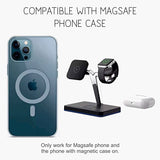 TANTRA Fast Wireless Charger 3in1 Qi Certified 15W Type-C PD Compatible with iWatch SE 6/5/4/3/2/1, AirPods 2/ Pro, iPhone Series 12/11/X/XR/XS/8/Samsung Galaxy (No AC Adapter)