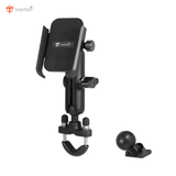 TANTRA S24A Phone Holder 360°Rotation U-Bolt Base Aluminum Alloy Material for to All Without Case Smartphone/Material Sturdy Motorcycle Bike Handlebar Phone Mount (Black)