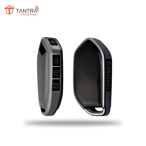 TANTRA TPU Key Cover Compatible With Kia Carnival 7 Button Flip Key (Grey)