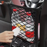 TANTRA Single-Pocket Car Mesh Organizer – Backseat Net Bag, Barrier for Pets & Kids, Tissue & Purse Holder, Driver Storage Pouch, Car Divider