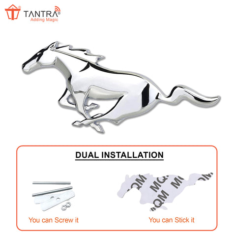 TANTRA Premium Horse Metal Car Sticker - Durable & Stylish Auto Emblem for Vehicles - Customizable Designs - Easy Installation - Weather-Resistant & Long-Lasting