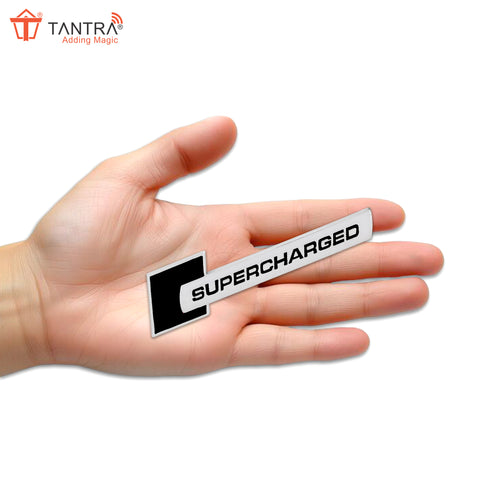 TANTRA Premium Supercharged Metal Car Sticker - Durable & Stylish Auto Emblem for Vehicles - Customizable Designs - Easy Installation - Weather-Resistant & Long-Lasting