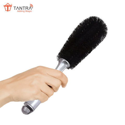 TANTRA Car Wheel Rim Brush – Heavy Duty Wheel Cleaner with Ergonomic Grip (Black)