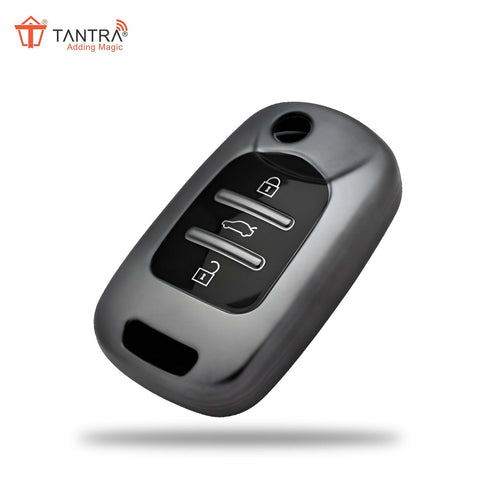TANTRA TPU Key Cover  Compatible with MG Hector, 3 Button Flip Key (Grey)