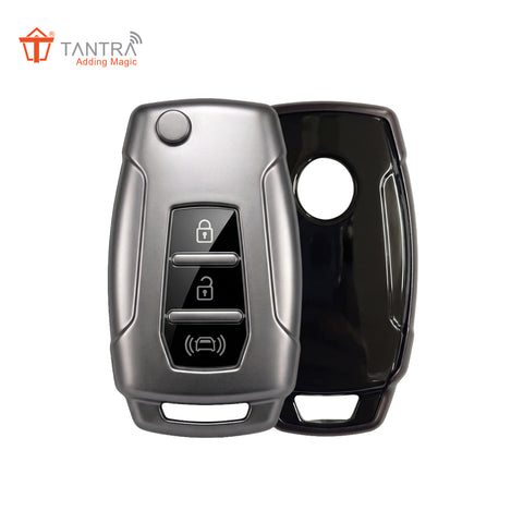 TANTRA Premium TPU Key Cover Compatible With Mahindra XUV300 & Alturas G4 3 Button Flip Key | Full Protection Soft TPU Key Case Cover | Scratch Resistant Premium Finish
