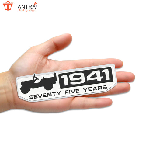 TANTRA Premium Jeep 1941 Metal Car Sticker - Durable & Stylish Auto Emblem for Vehicles - Customizable Designs - Easy Installation - Weather-Resistant & Long-Lasting