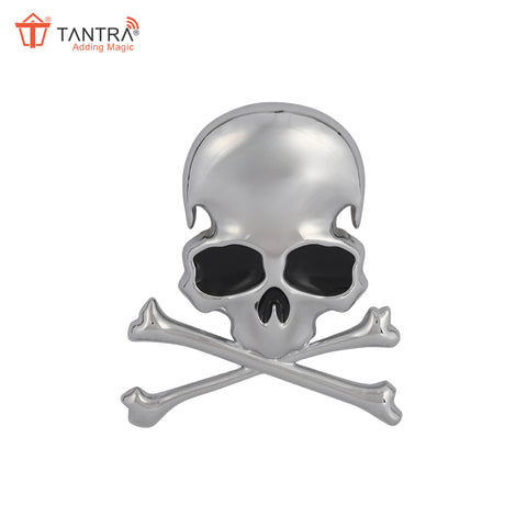 TANTRA Premium Skull Metal Car Sticker - Durable & Stylish Auto Emblem for Vehicles - Customizable Designs - Easy Installation - Weather-Resistant & Long-Lasting