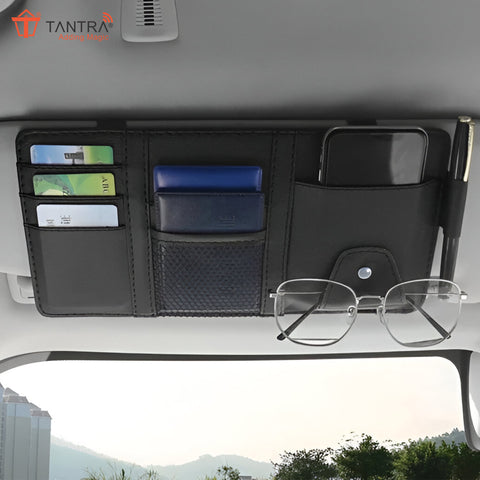 TANTRA Car Sun Visor Organizer – Premium Quality & Stylish Storage Solution (Black)