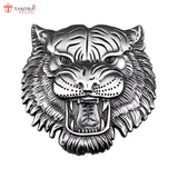 TANTRA Premium Tiger Metal Car Sticker - Durable & Stylish Auto Emblem for Vehicles - Customizable Designs - Easy Installation - Weather-Resistant & Long-Lasting Silver SIA432