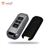 TANTRA TPU Key Cover and Round Key Chain Compatible with  Morris Garages MG Hector, 3 Button Flip Key (Grey)