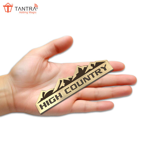 TANTRA Premium High Country Metal Car Sticker - Durable & Stylish Auto Emblem for Vehicles - Customizable Designs - Easy Installation - Weather-Resistant & Long-Lasting