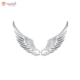 TANTRA Premium Angel Wings Metal Car Sticker - Durable & Stylish Auto Emblem for Vehicles - Customizable Designs - Easy Installation - Weather-Resistant & Long-Lasting Silver SIA437
