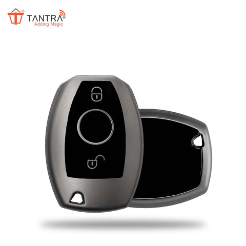 TANTRA TPU Key Cover  Compatible with Mercedes Benz A B C E G K R S Class AMG with 2 Button Flip Key (Grey)
