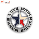 TANTRA Premium Star Silver Edition Metal Car Sticker - Durable & Stylish Auto Emblem for Vehicles - Customizable Designs - Easy Installation - Weather-Resistant & Long-Lasting