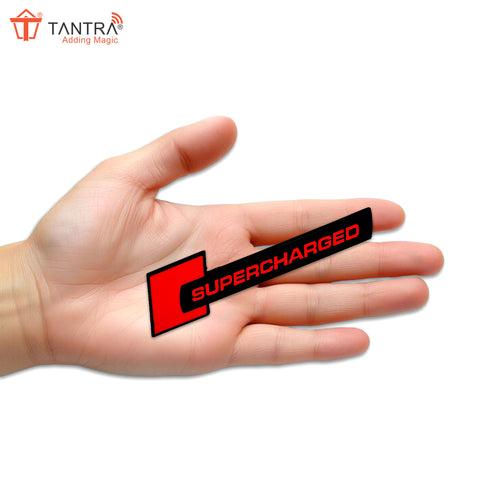 TANTRA Premium Supercharged Metal Car Sticker - Durable & Stylish Auto Emblem for Vehicles - Customizable Designs - Easy Installation - Weather-Resistant & Long-Lasting