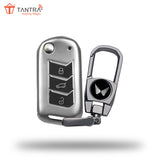 TANTRA TPU Key Cover and Metal Keychain Compatible for Mahindra Scorpio 2019+| Bolero 2020+ XUV 300 | Marazzo | XUV 700 | XUV 400 ev | Bolero | Thar 2020+ 3 Button Flip Key (Grey)