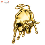 TANTRA Premium Ox Bull Metal Car Sticker - Durable & Stylish Auto Emblem for Vehicles - Customizable Designs - Easy Installation - Weather-Resistant & Long-Lasting Golden SIA421