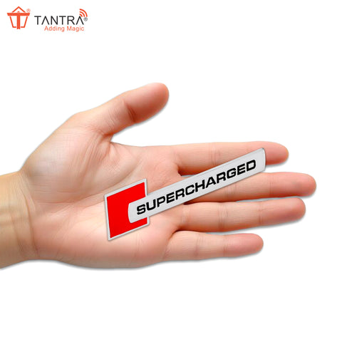 TANTRA Premium Supercharged Metal Car Sticker - Durable & Stylish Auto Emblem for Vehicles - Customizable Designs - Easy Installation - Weather-Resistant & Long-Lasting