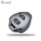 TANTRA TPU Key Cover and Metal Keychain Compatible for innova, Fortuner 2 Button Smart Key (Grey Pack of 1)