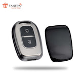 TANTRA TPU Key Cover  Compatible with Renault Kwid Duster Kiger Triber 2 Button Flip Key (Grey)