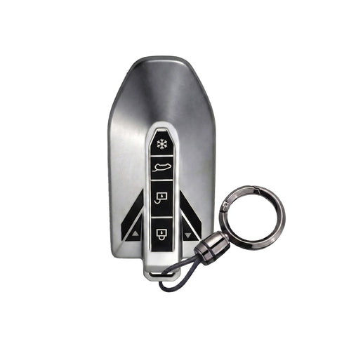 TANTRA Premium TPU Smart Key Cover and Round Key Chain Compatible With Mahindra BE6 & XEV 9e 4 Button Smart Key | Full Protection Key Case Cover with Soft Touch Finish