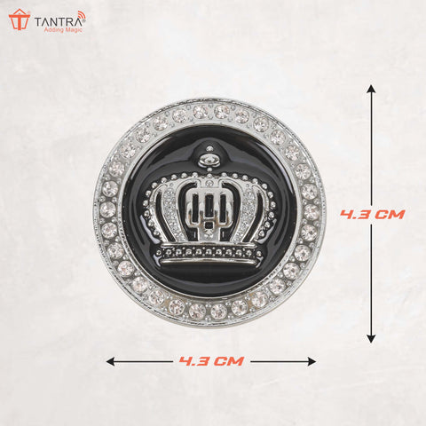 TANTRA Premium King Crown Metal Car Sticker - Durable & Stylish Auto Emblem for Vehicles - Customizable Designs - Easy Installation - Weather-Resistant & Long-Lasting Silver SIA446