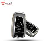 TANTRA TPU Key Cover Compatible With BMW X4, X3, 5 Series, 6 Series, 3 Series, 7 Series 4 Button Flip Key (Grey)