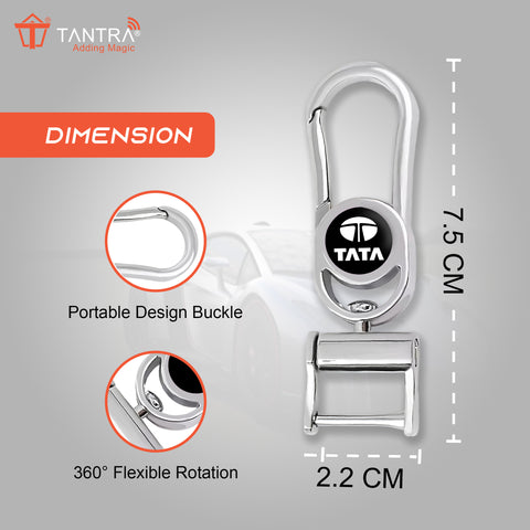 TANTRA Premium Metal Keychain Compatible With Tata Car- Stylish and Durable Car Accessory