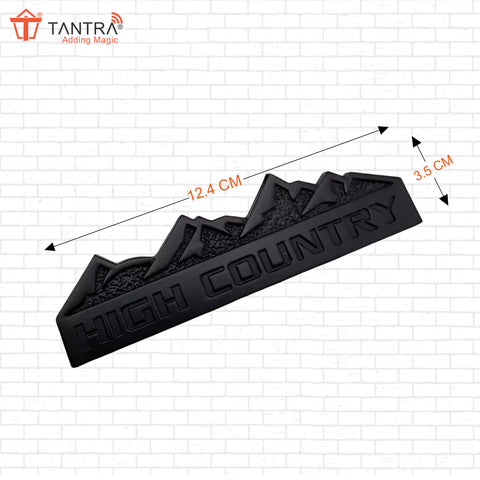 TANTRA Premium High Country Metal Car Sticker - Durable & Stylish Auto Emblem for Vehicles - Customizable Designs - Easy Installation - Weather-Resistant & Long-Lasting