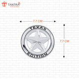 TANTRA Premium Star Texas Edition Metal Car Sticker - Durable & Stylish Auto Emblem for Vehicles - Customizable Designs - Easy Installation - Weather-Resistant & Long-Lasting