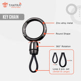 TANTRA TPU Key Cover and Round Keychain Compatible for Kia Sonet | Carens | Seltos 3 Button Smart Key (Grey)