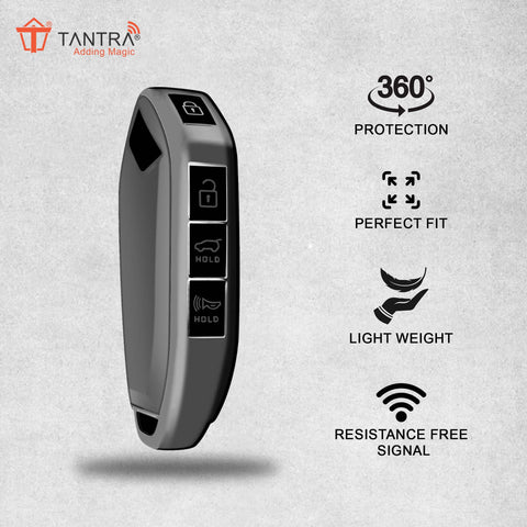 TANTRA TPU Key Cover Compatible With Kia Carnival 7 Button Flip Key (Grey)