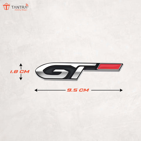 TANTRA Premium GT Metal Car Sticker - Durable & Stylish Auto Emblem for Vehicles - Customizable Designs - Easy Installation - Weather-Resistant & Long-Lasting Multicolor  SIA426