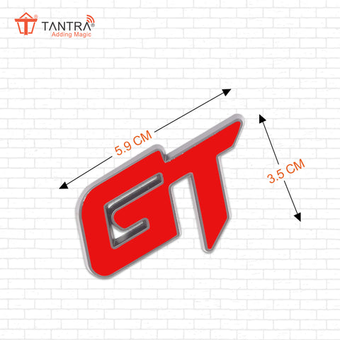 TANTRA Premium GT Metal Car Sticker - Durable & Stylish Auto Emblem for Vehicles - Customizable Designs - Easy Installation - Weather-Resistant & Long-Lasting