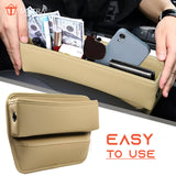 TANTRA Car Seat Gap Filler Organizer - Premium PU Leather Storage Box for Phone ( Beige)