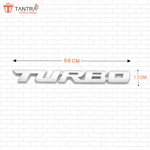 TANTRA Premium Turbo Metal Car Sticker - Durable & Stylish Auto Emblem for Vehicles - Customizable Designs - Easy Installation - Weather-Resistant & Long-Lasting