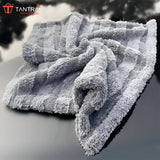TANTRA Super Absorbent Microfiber Car Towel - 1200 GSM, 40x60 cm, Edgeless Design with Plush Pile, Lint-Free, Grey Twisted Loop Cloth for Drying & Detailing (1 Piece)