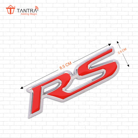 TANTRA Premium RS Metal Car Sticker - Durable & Stylish Auto Emblem for Vehicles - Customizable Designs - Easy Installation - Weather-Resistant & Long-Lasting